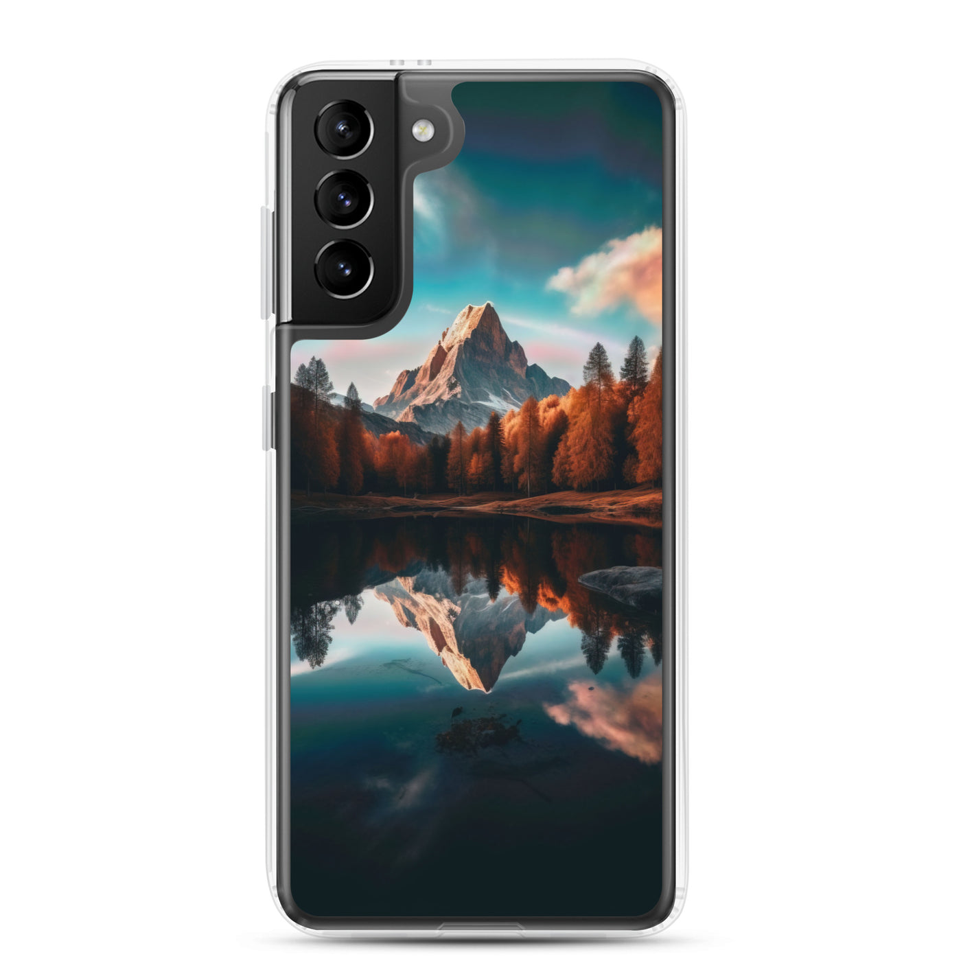 Bergsee, Berg und Bäume - Foto - Samsung Schutzhülle (durchsichtig) berge xxx Samsung Galaxy S21 Plus