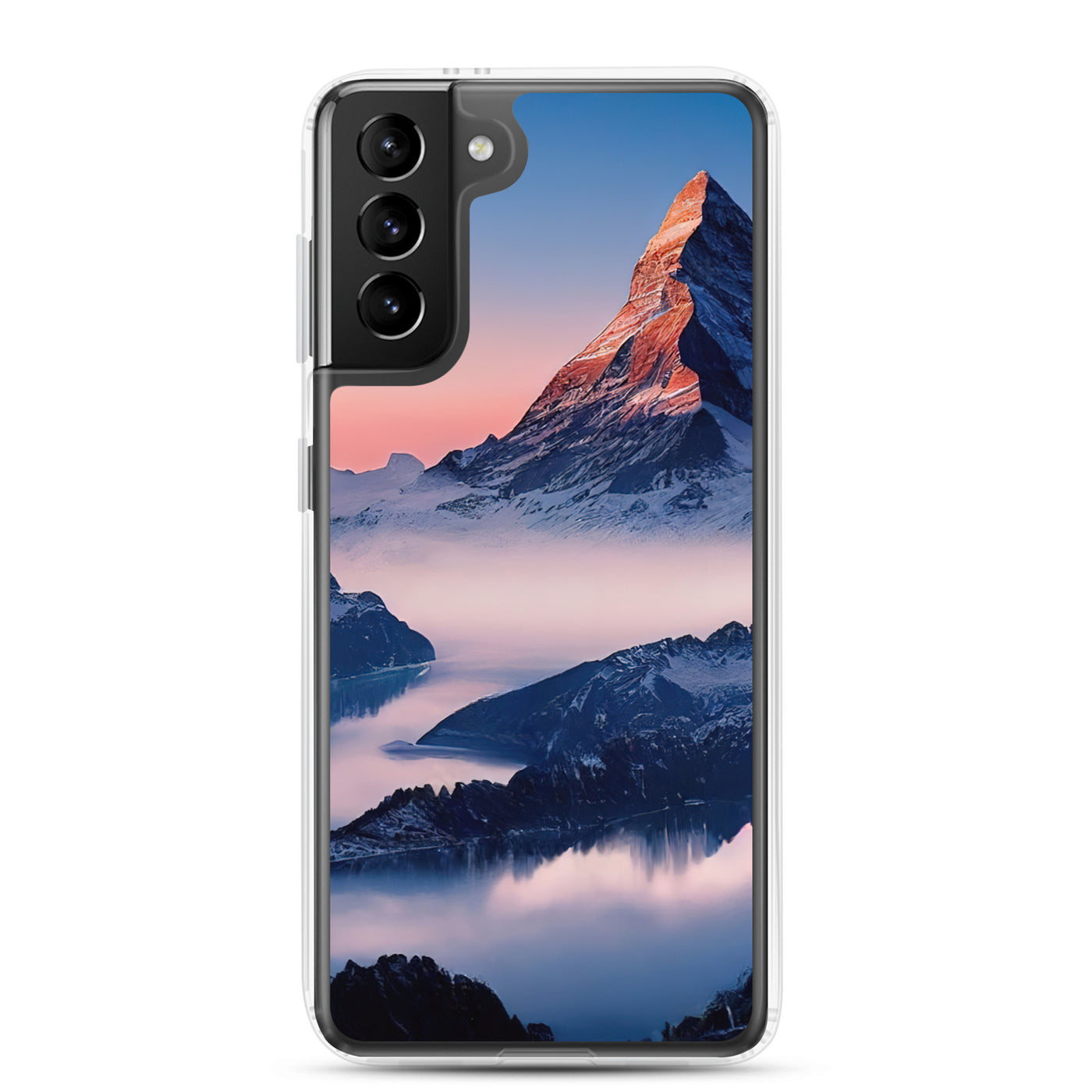 Matternhorn - Nebel - Berglandschaft - Malerei - Samsung Schutzhülle (durchsichtig) berge xxx Samsung Galaxy S21 Plus
