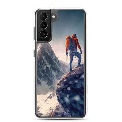Bergsteiger auf Berg - Epische Malerei - Samsung Schutzhülle (durchsichtig) klettern xxx Samsung Galaxy S21 Plus