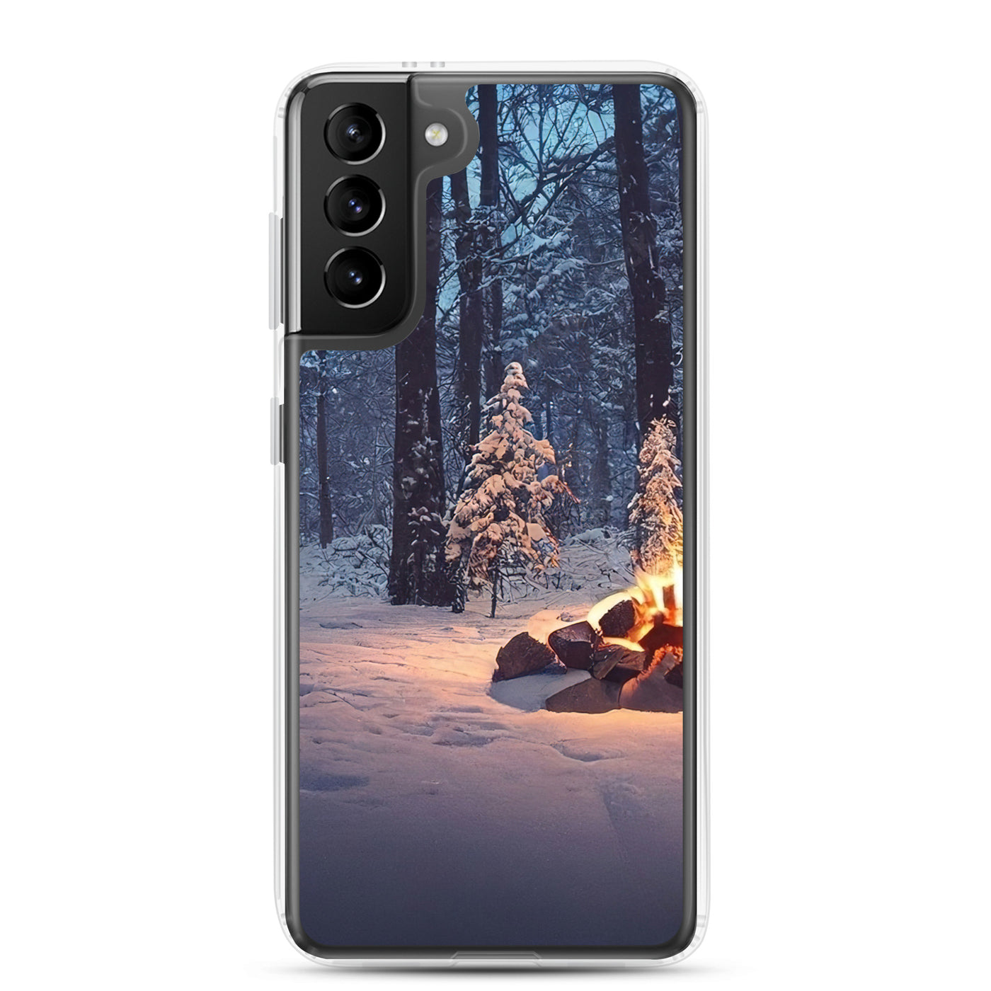 Lagerfeuer im Winter - Camping Foto - Samsung Schutzhülle (durchsichtig) camping xxx Samsung Galaxy S21 Plus