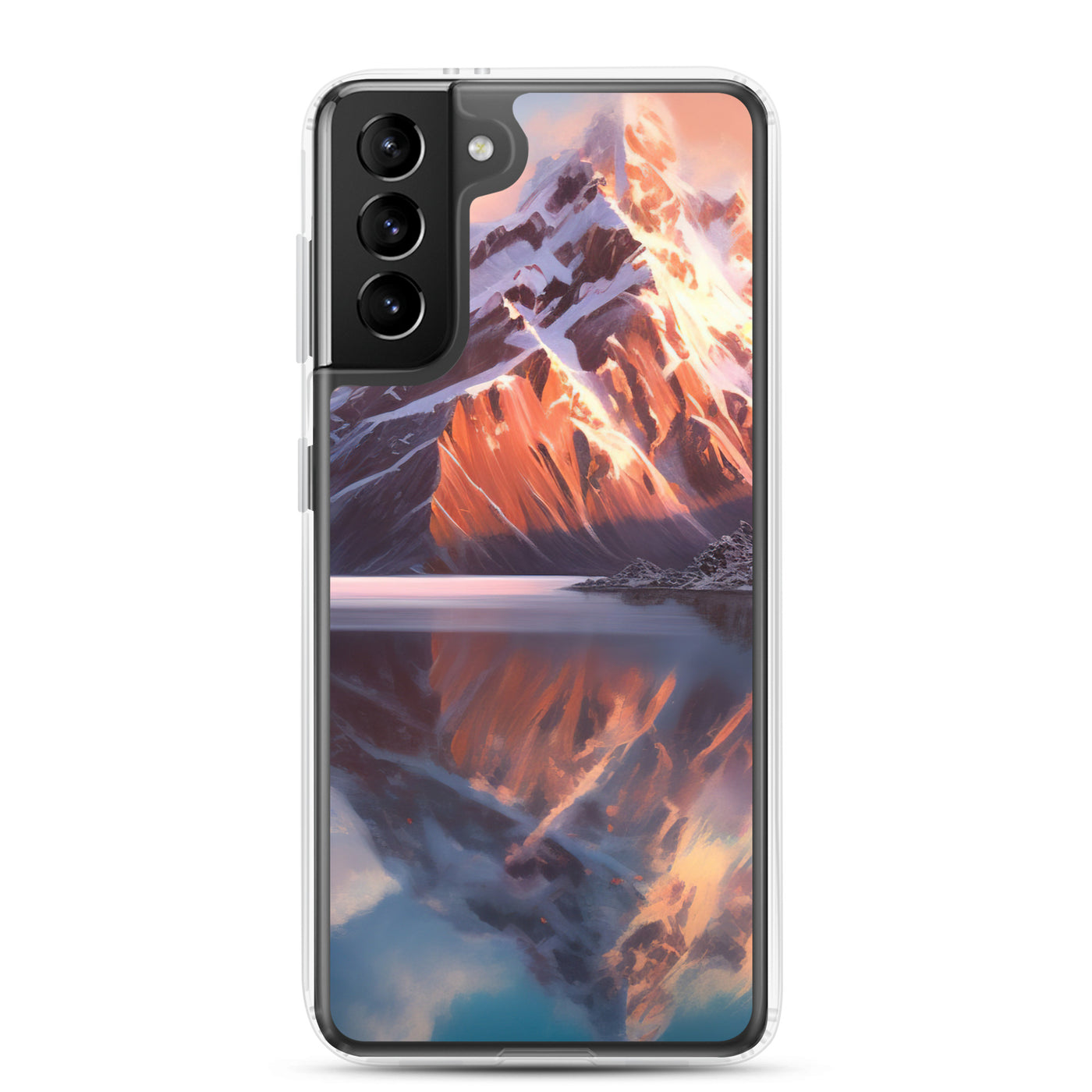 Berg und Bergsee - Landschaftsmalerei - Samsung Schutzhülle (durchsichtig) berge xxx Samsung Galaxy S21 Plus
