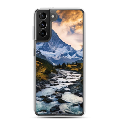 Berge und steiniger Bach - Epische Stimmung - Samsung Schutzhülle (durchsichtig) berge xxx Samsung Galaxy S21 Plus