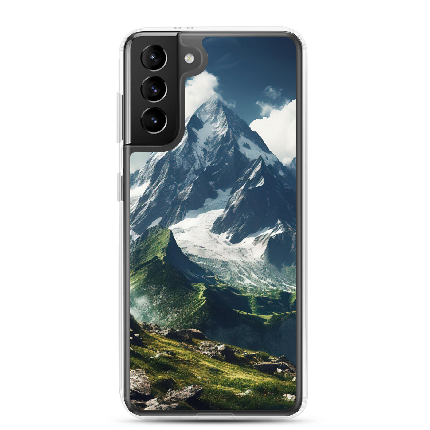 Gigantischer Berg - Landschaftsmalerei - Samsung Schutzhülle (durchsichtig) berge xxx Samsung Galaxy S21 Plus