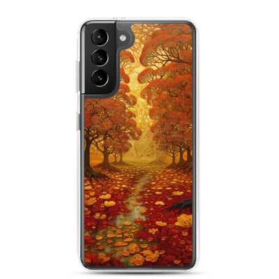 Wald im Herbst und kleiner Bach - Samsung Schutzhülle (durchsichtig) camping xxx Samsung Galaxy S21 Plus