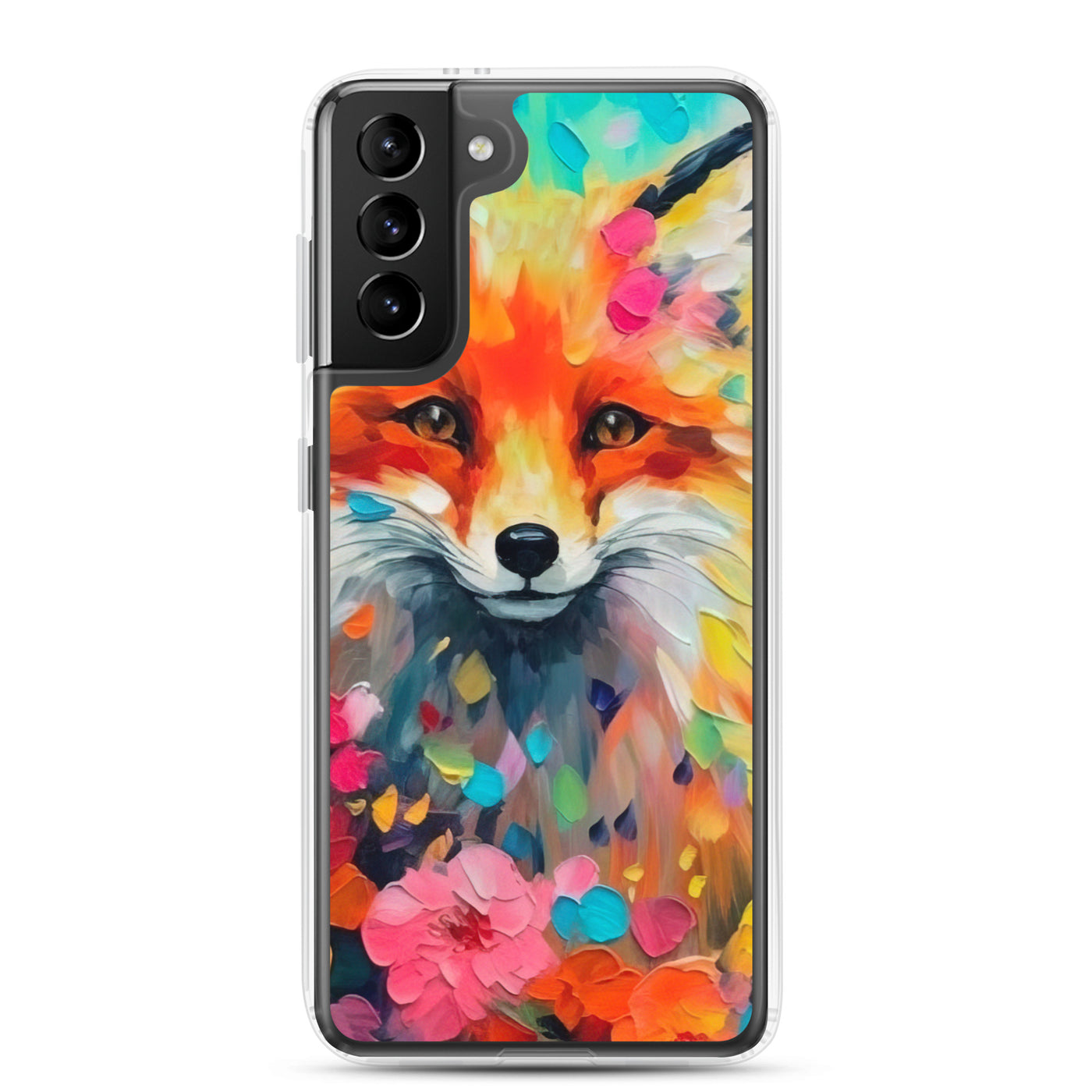 Schöner Fuchs im Blumenfeld - Farbige Malerei - Samsung Schutzhülle (durchsichtig) camping xxx Samsung Galaxy S21 Plus