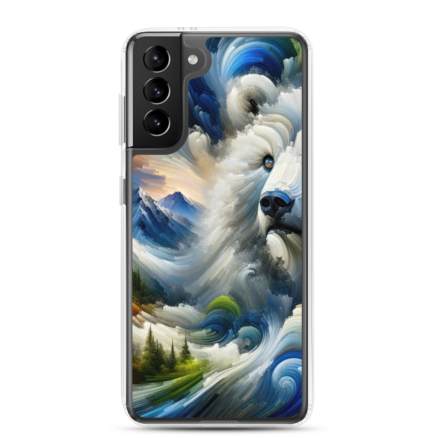 Abstrakte Alpen & Eisbär Kunst in dynamischen Farben - Samsung Schutzhülle (durchsichtig) camping xxx yyy zzz Samsung Galaxy S21 Plus