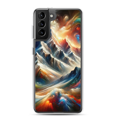 Expressionistische Alpen, Berge: Gemälde mit Farbexplosion - Samsung Schutzhülle (durchsichtig) berge xxx yyy zzz Samsung Galaxy S21 Plus