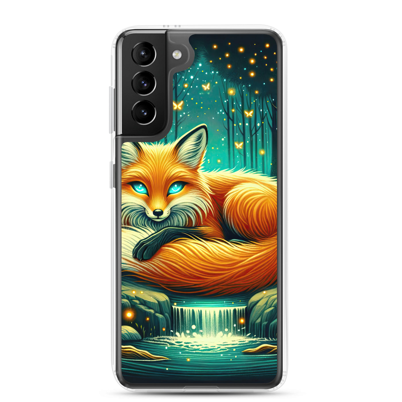 Bezaubernder Fuchs auf erleuchteter mystischer Waldlichtung - Samsung Schutzhülle (durchsichtig) camping xxx yyy zzz Samsung Galaxy S21 Plus