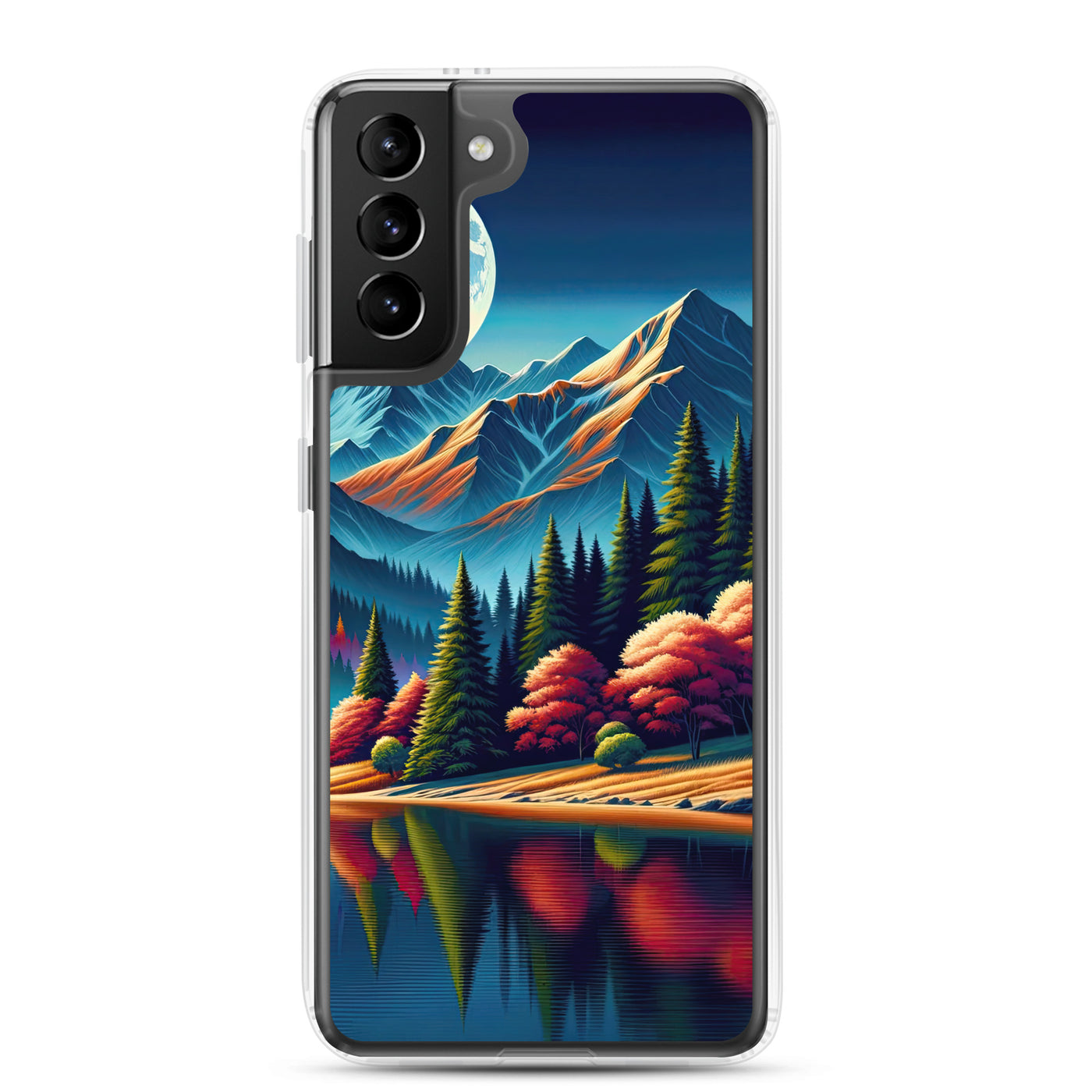 Ruhiger Herbstabend in den Alpen, grün-rote Berge - Samsung Schutzhülle (durchsichtig) berge xxx yyy zzz Samsung Galaxy S21 Plus