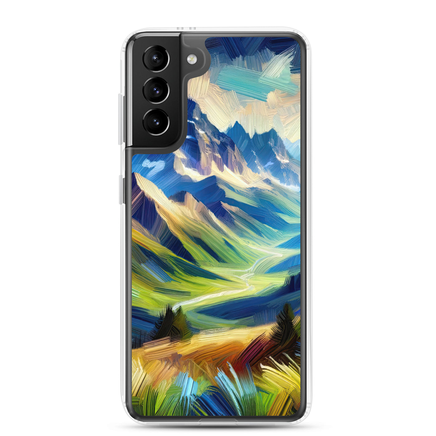 Impressionistische Alpen, lebendige Farbtupfer und Lichteffekte - Samsung Schutzhülle (durchsichtig) berge xxx yyy zzz Samsung Galaxy S21 Plus