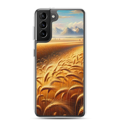 Ölgemälde eines bayerischen Weizenfeldes, endlose goldene Halme (TR) - Samsung Schutzhülle (durchsichtig) xxx yyy zzz Samsung Galaxy S21 Plus