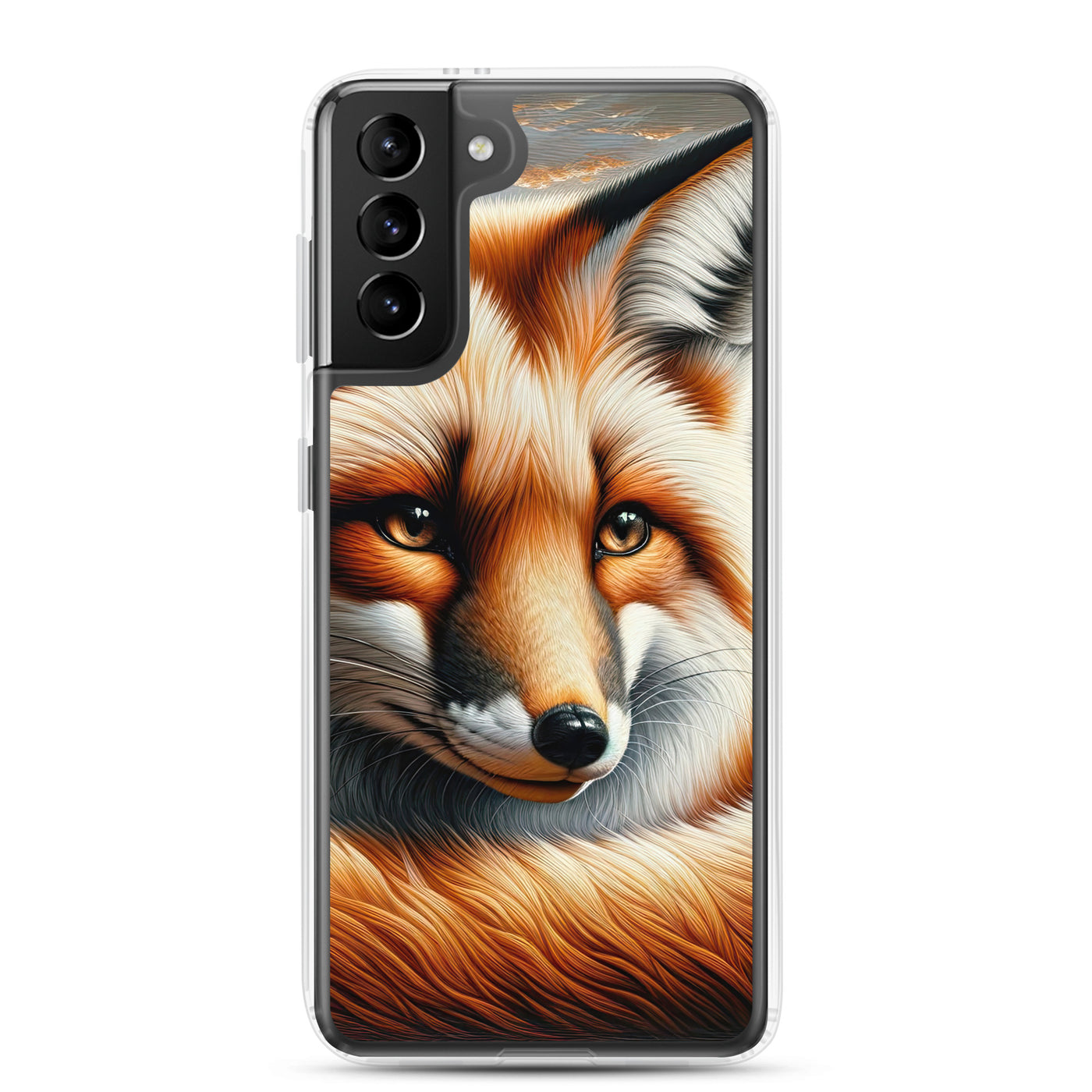 Ölgemälde eines nachdenklichen Fuchses mit weisem Blick - Samsung Schutzhülle (durchsichtig) camping xxx yyy zzz Samsung Galaxy S21 Plus