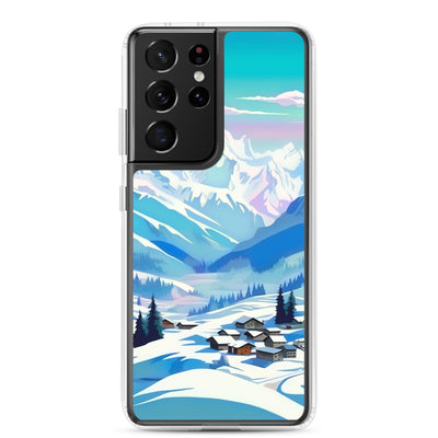 Berge und Schnee - Landschaft - Samsung Schutzhülle (durchsichtig) ski xxx Samsung Galaxy S21 Ultra