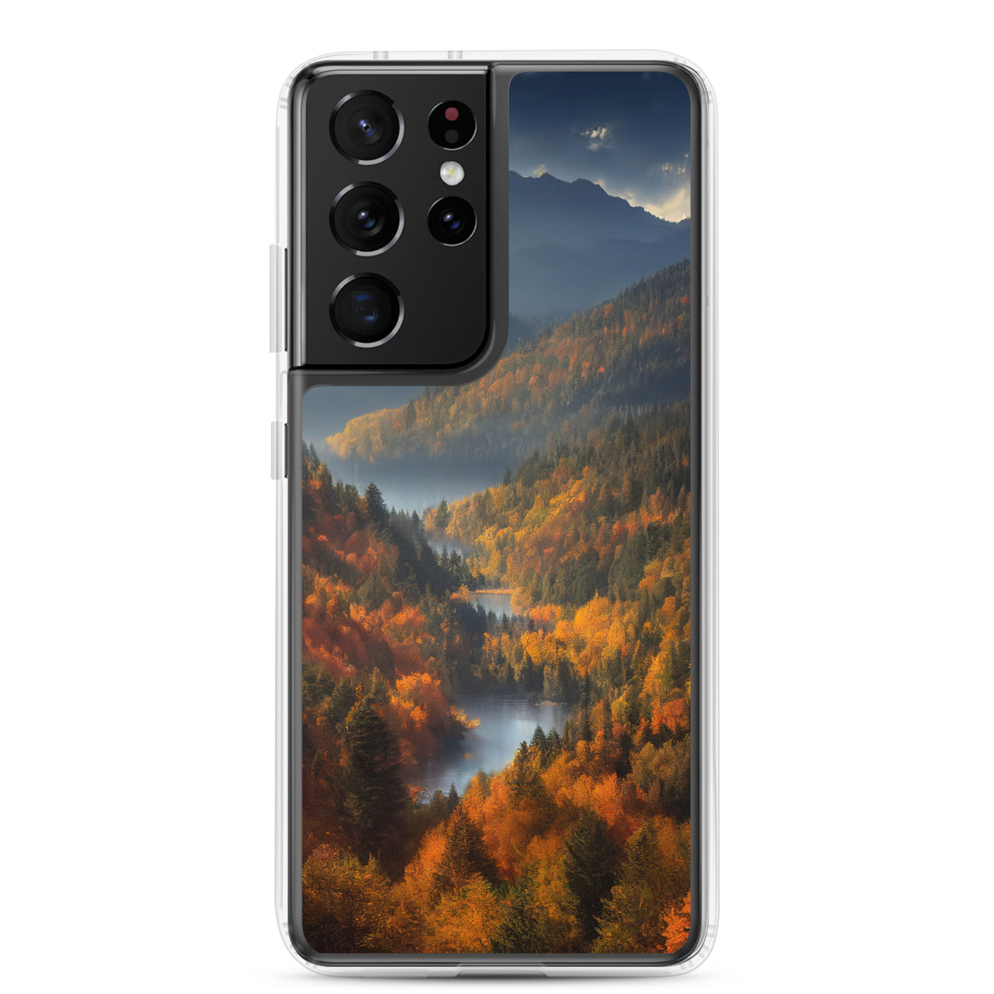 Berge, Wald und Nebel - Malerei - Samsung Schutzhülle (durchsichtig) berge xxx Samsung Galaxy S21 Ultra