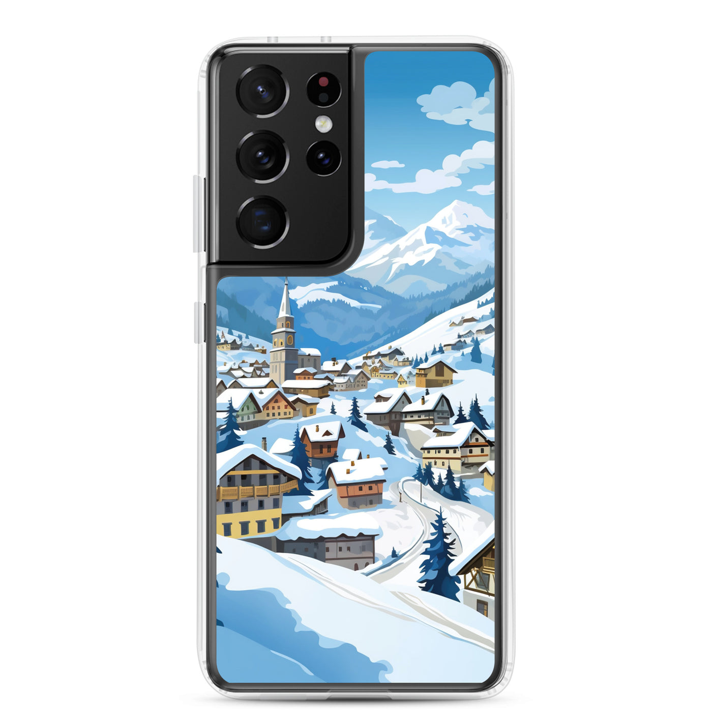 Kitzbühl - Berge und Schnee - Landschaftsmalerei - Samsung Schutzhülle (durchsichtig) ski xxx Samsung Galaxy S21 Ultra