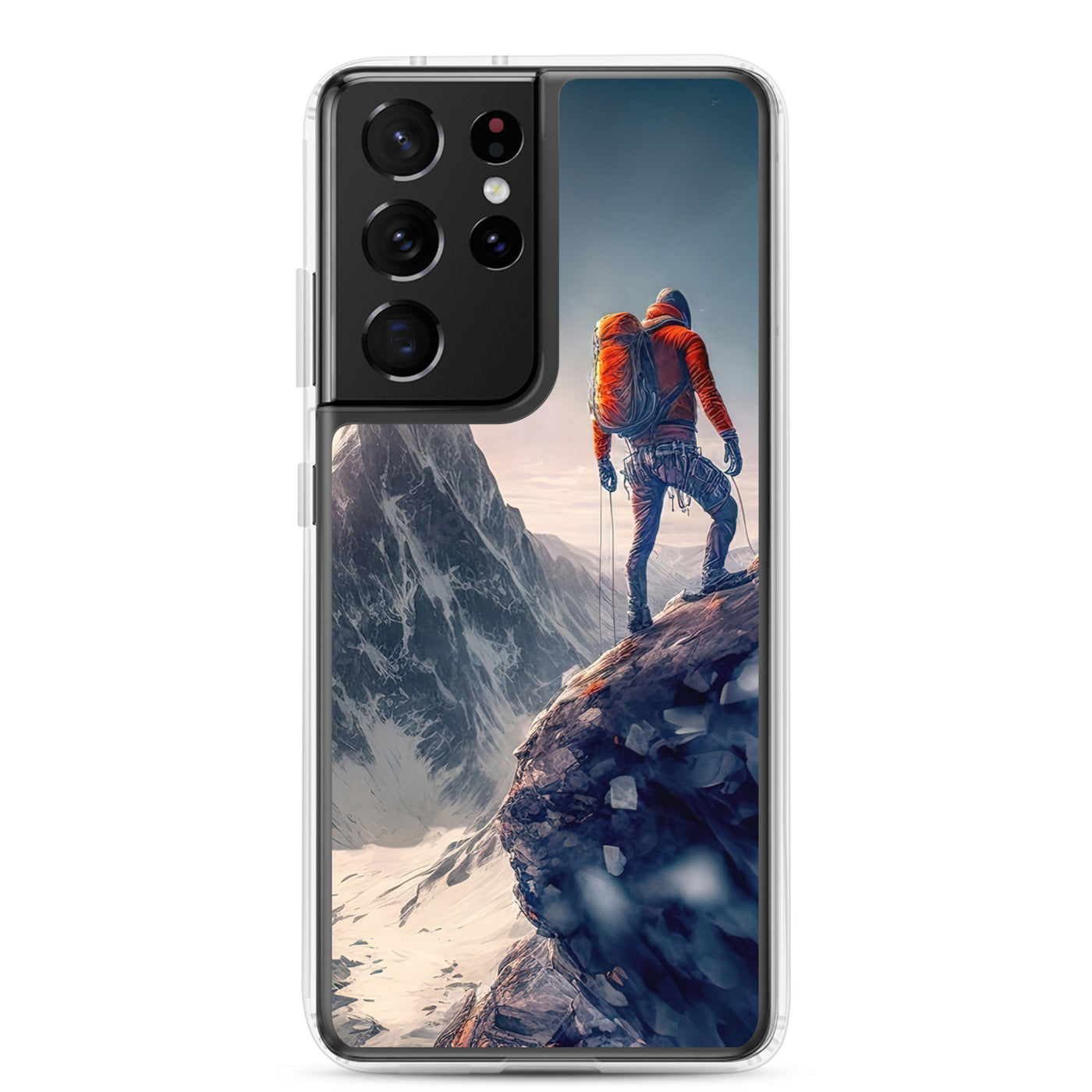 Bergsteiger auf Berg - Epische Malerei - Samsung Schutzhülle (durchsichtig) klettern xxx Samsung Galaxy S21 Ultra