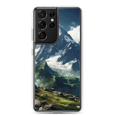 Gigantischer Berg - Landschaftsmalerei - Samsung Schutzhülle (durchsichtig) berge xxx Samsung Galaxy S21 Ultra