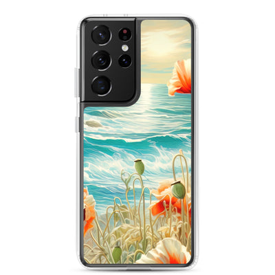 Blumen, Meer und Sonne - Malerei - Samsung Schutzhülle (durchsichtig) camping xxx Samsung Galaxy S21 Ultra