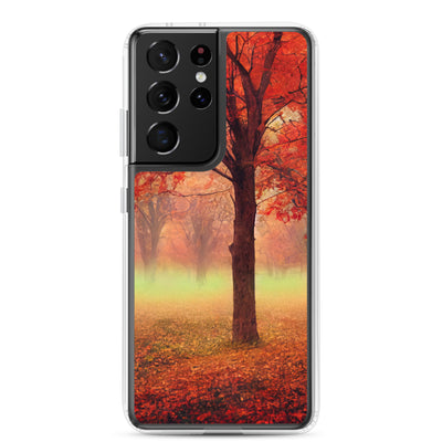 Wald im Herbst - Rote Herbstblätter - Samsung Schutzhülle (durchsichtig) camping xxx Samsung Galaxy S21 Ultra
