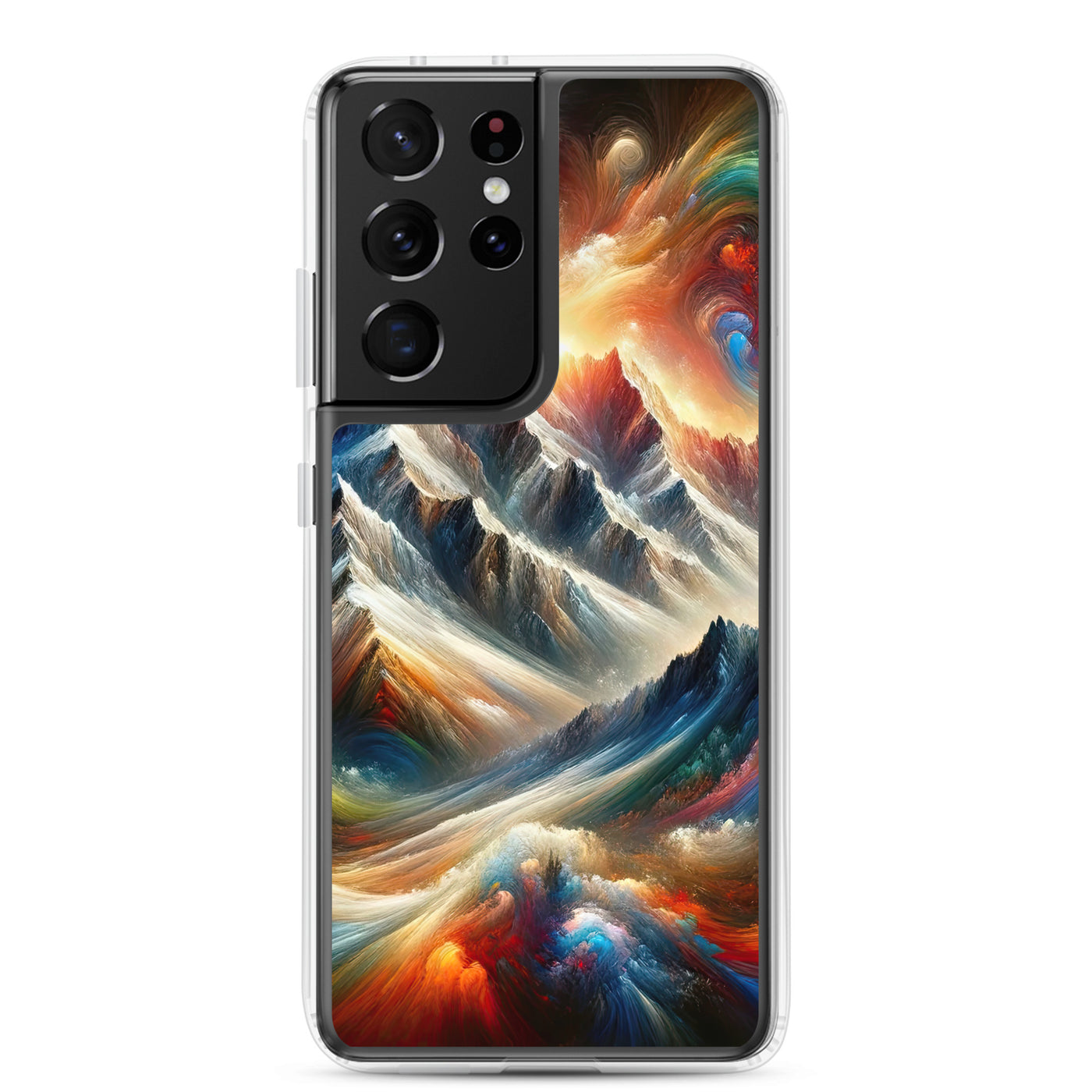 Expressionistische Alpen, Berge: Gemälde mit Farbexplosion - Samsung Schutzhülle (durchsichtig) berge xxx yyy zzz Samsung Galaxy S21 Ultra