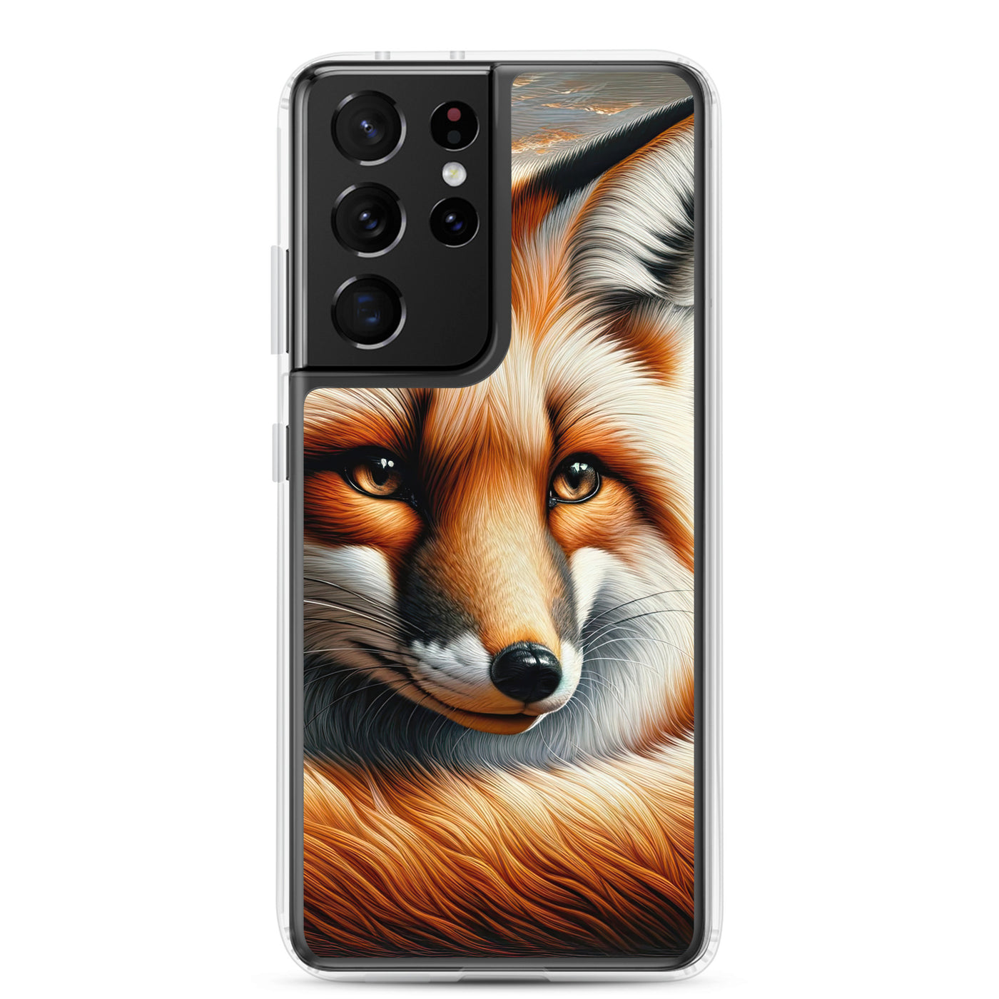 Ölgemälde eines nachdenklichen Fuchses mit weisem Blick - Samsung Schutzhülle (durchsichtig) camping xxx yyy zzz Samsung Galaxy S21 Ultra