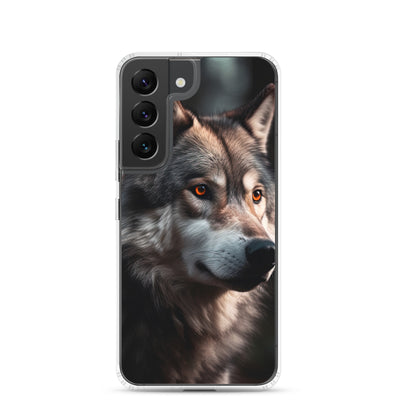 Wolf Porträt - Fotorealistische Malerei - Samsung Schutzhülle (durchsichtig) camping xxx Samsung Galaxy S22