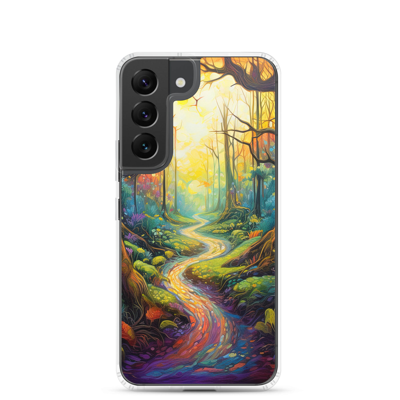 Wald und Wanderweg - Bunte, farbenfrohe Malerei - Samsung Schutzhülle (durchsichtig) camping xxx Samsung Galaxy S22
