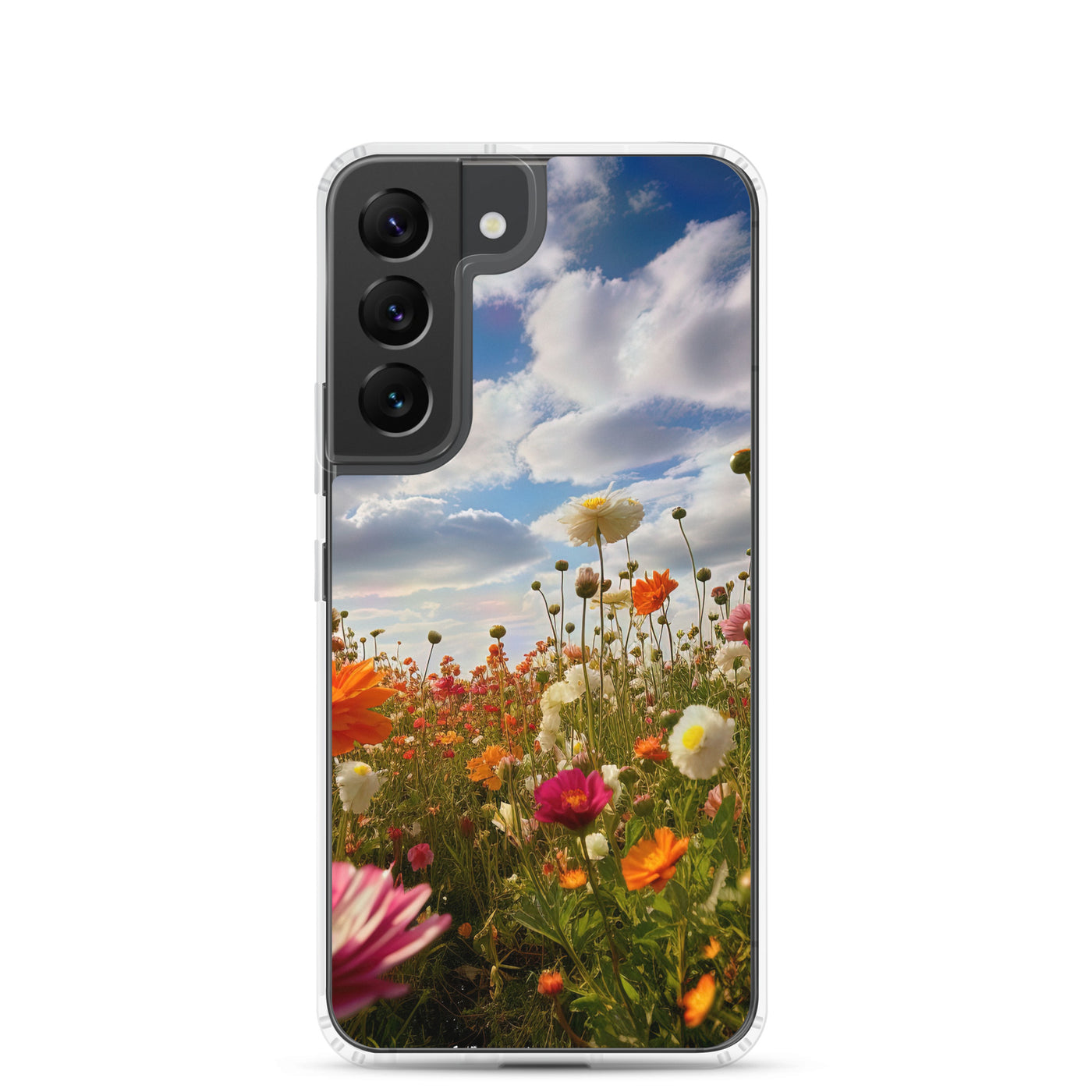 Blumenfeld und Sonnenschein - Samsung Schutzhülle (durchsichtig) camping xxx Samsung Galaxy S22