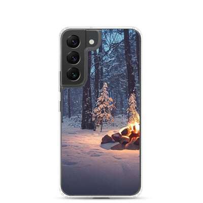 Lagerfeuer im Winter - Camping Foto - Samsung Schutzhülle (durchsichtig) camping xxx Samsung Galaxy S22
