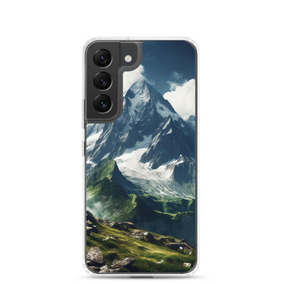 Gigantischer Berg - Landschaftsmalerei - Samsung Schutzhülle (durchsichtig) berge xxx Samsung Galaxy S22