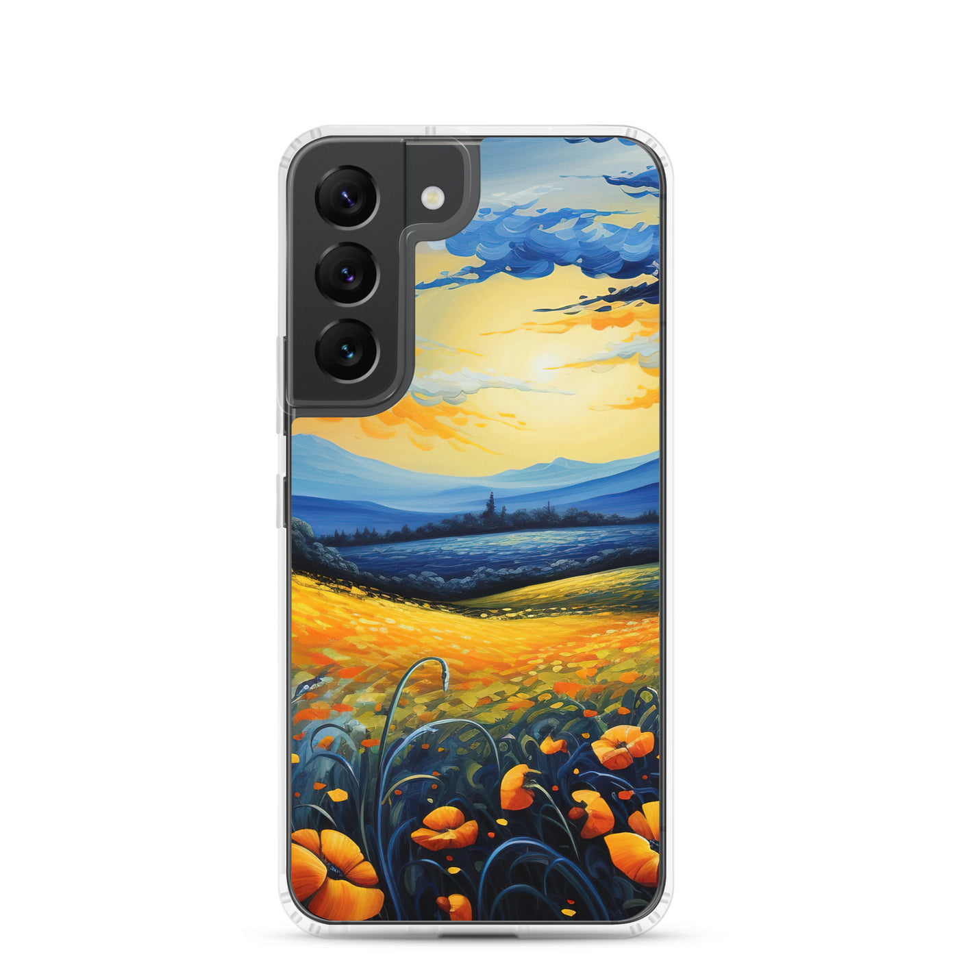 Berglandschaft mit schönen gelben Blumen - Landschaftsmalerei - Samsung Schutzhülle (durchsichtig) berge xxx Samsung Galaxy S22