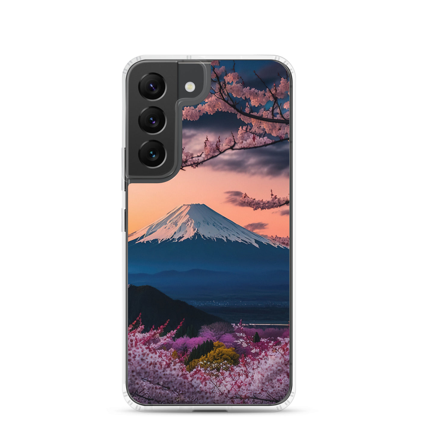 Berg - Pinke Bäume und Blumen - Samsung Schutzhülle (durchsichtig) berge xxx Samsung Galaxy S22