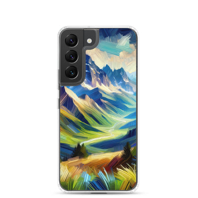 Impressionistische Alpen, lebendige Farbtupfer und Lichteffekte - Samsung Schutzhülle (durchsichtig) berge xxx yyy zzz Samsung Galaxy S22