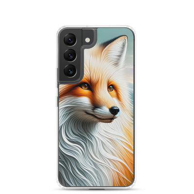 Ölgemälde eines anmutigen, intelligent blickenden Fuchses in Orange-Weiß - Samsung Schutzhülle (durchsichtig) camping xxx yyy zzz Samsung Galaxy S22