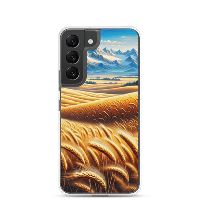 Ölgemälde eines weiten bayerischen Weizenfeldes, golden im Wind (TR) - Samsung Schutzhülle (durchsichtig) xxx yyy zzz Samsung Galaxy S22