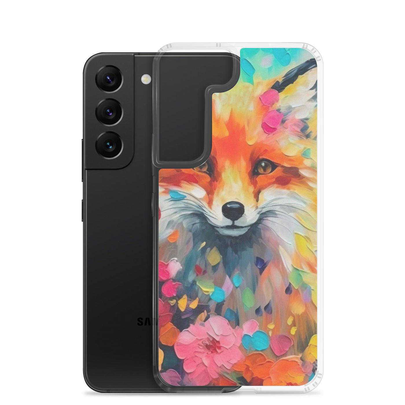 Schöner Fuchs im Blumenfeld - Farbige Malerei - Samsung Schutzhülle (durchsichtig) camping xxx
