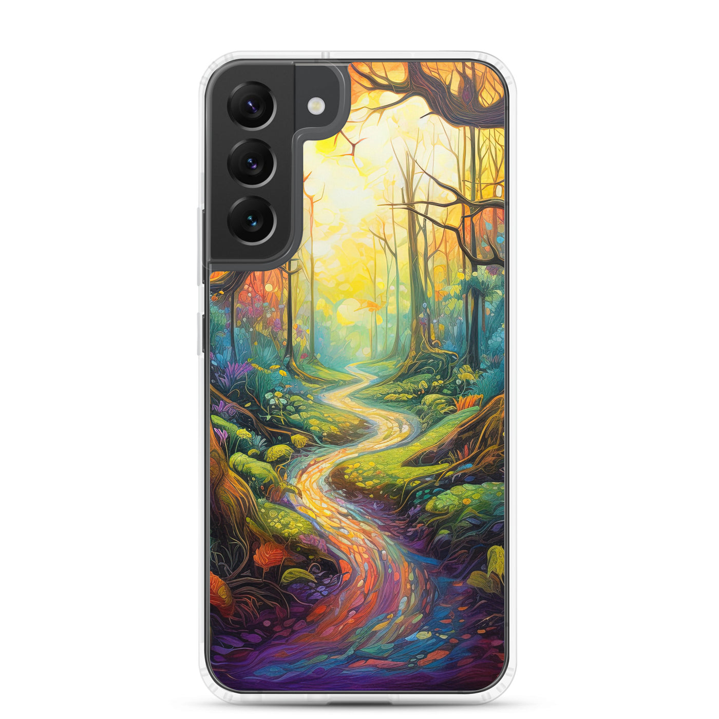 Wald und Wanderweg - Bunte, farbenfrohe Malerei - Samsung Schutzhülle (durchsichtig) camping xxx Samsung Galaxy S22 Plus