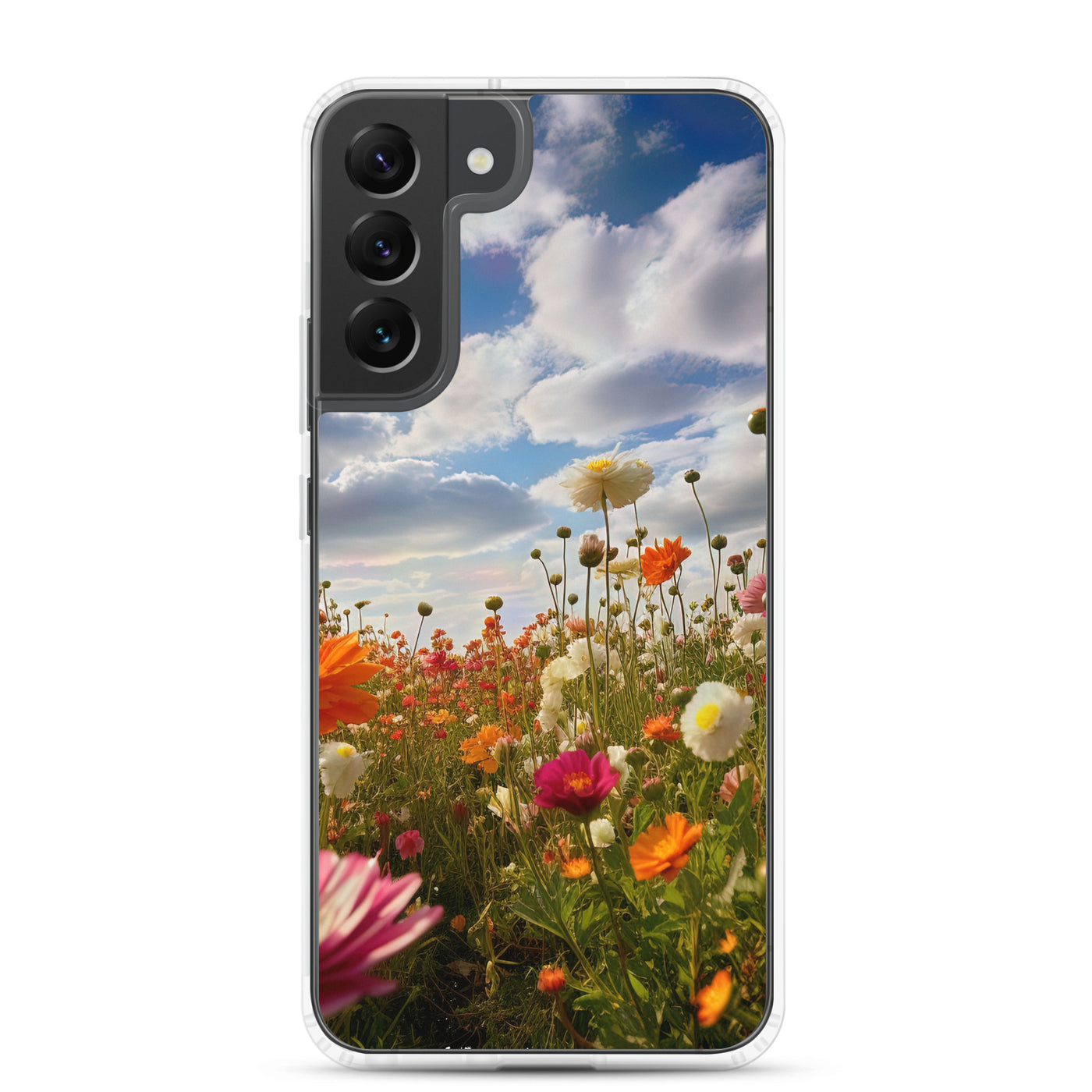 Blumenfeld und Sonnenschein - Samsung Schutzhülle (durchsichtig) camping xxx Samsung Galaxy S22 Plus