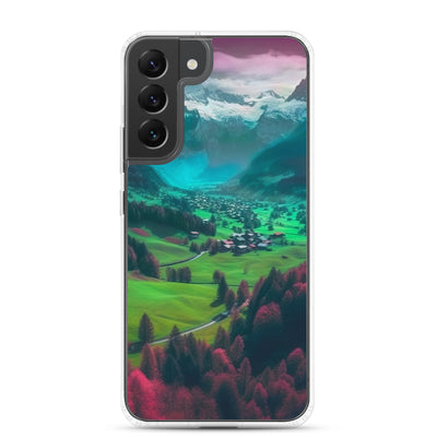 Berglandschaft und Dorf - Fotorealistische Malerei - Samsung Schutzhülle (durchsichtig) berge xxx Samsung Galaxy S22 Plus