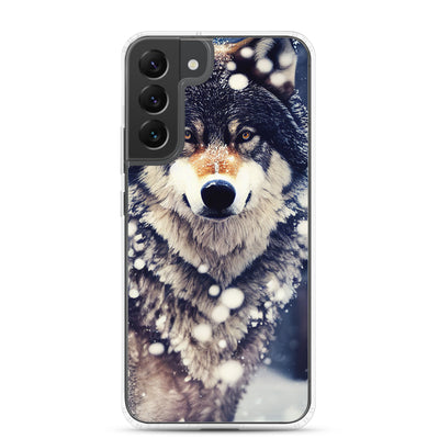 Wolf im Schnee - Episches Foto - Samsung Schutzhülle (durchsichtig) camping xxx Samsung Galaxy S22 Plus