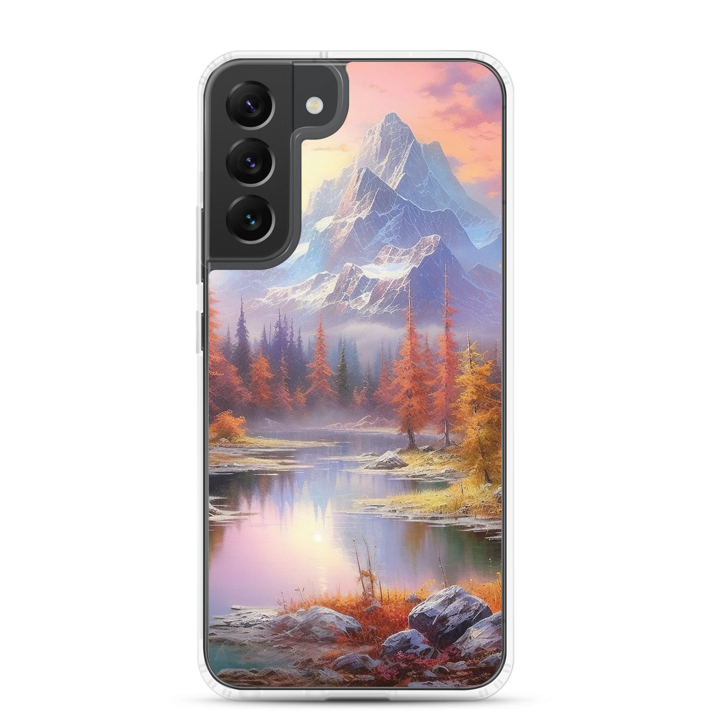 Landschaftsmalerei - Berge, Bäume, Bergsee und Herbstfarben - Samsung Schutzhülle (durchsichtig) berge xxx Samsung Galaxy S22 Plus