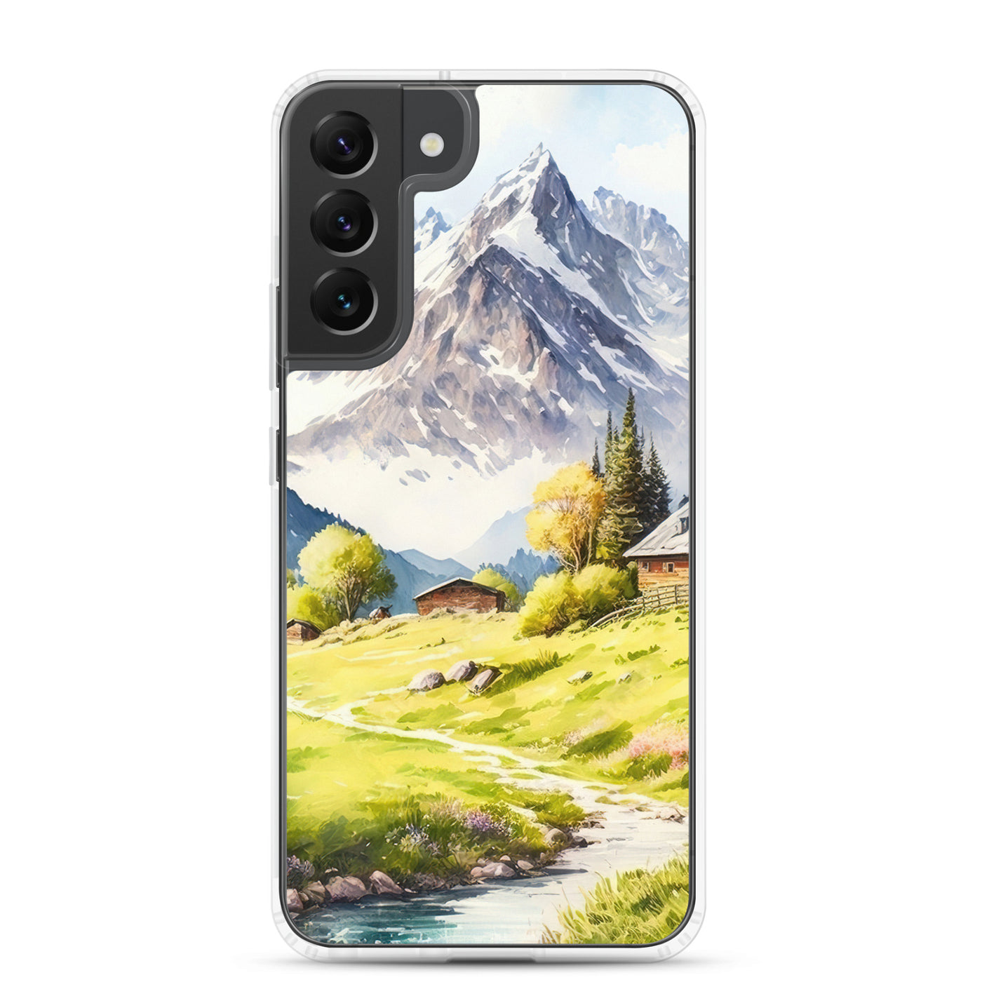 Epische Berge und Berghütte - Landschaftsmalerei - Samsung Schutzhülle (durchsichtig) berge xxx Samsung Galaxy S22 Plus