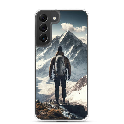 Wanderer auf Berg von hinten - Malerei - Samsung Schutzhülle (durchsichtig) berge xxx Samsung Galaxy S22 Plus