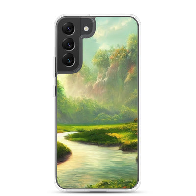 Bach im tropischen Wald - Landschaftsmalerei - Samsung Schutzhülle (durchsichtig) camping xxx Samsung Galaxy S22 Plus