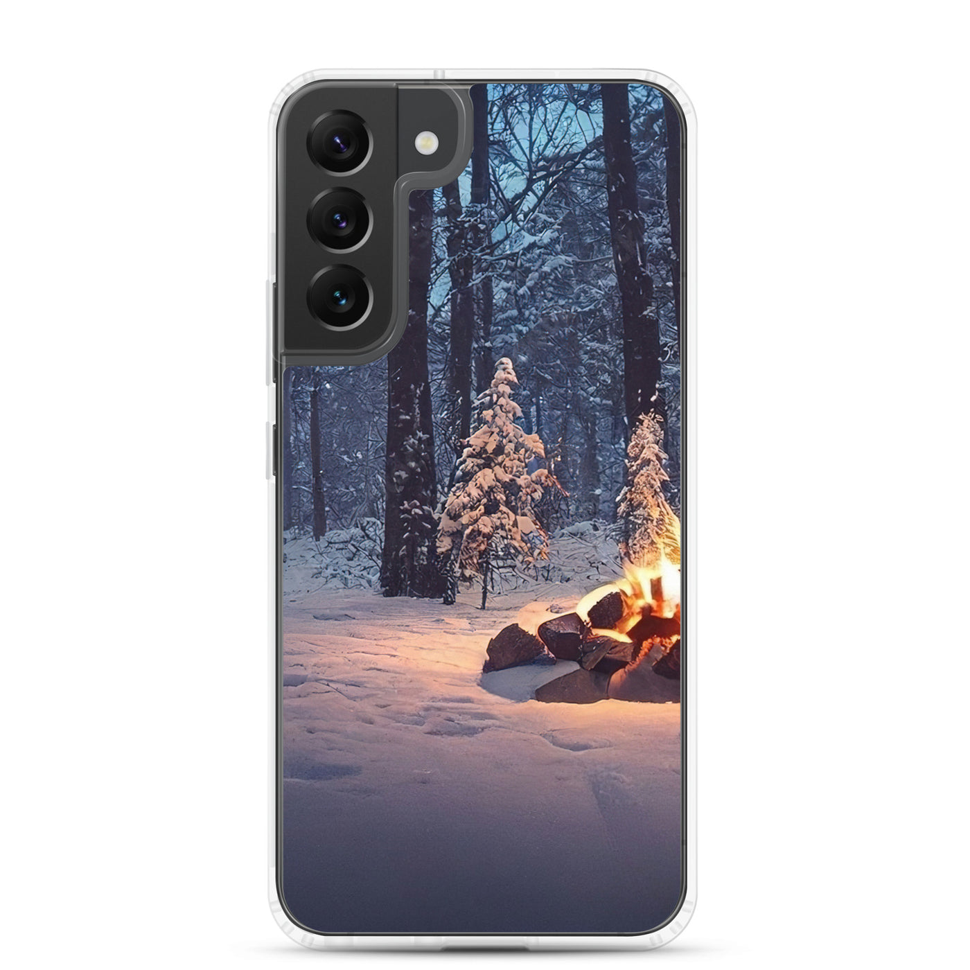 Lagerfeuer im Winter - Camping Foto - Samsung Schutzhülle (durchsichtig) camping xxx Samsung Galaxy S22 Plus