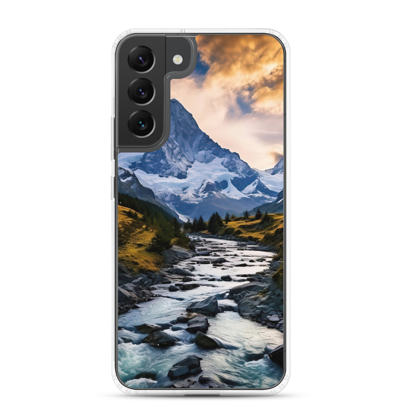 Berge und steiniger Bach - Epische Stimmung - Samsung Schutzhülle (durchsichtig) berge xxx Samsung Galaxy S22 Plus