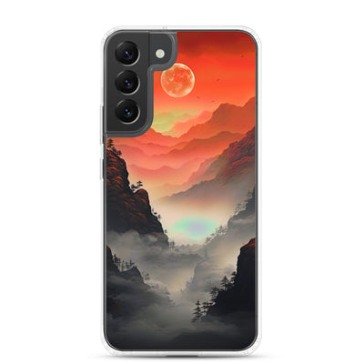 Gebirge, rote Farben und Nebel - Episches Kunstwerk - Samsung Schutzhülle (durchsichtig) berge xxx Samsung Galaxy S22 Plus