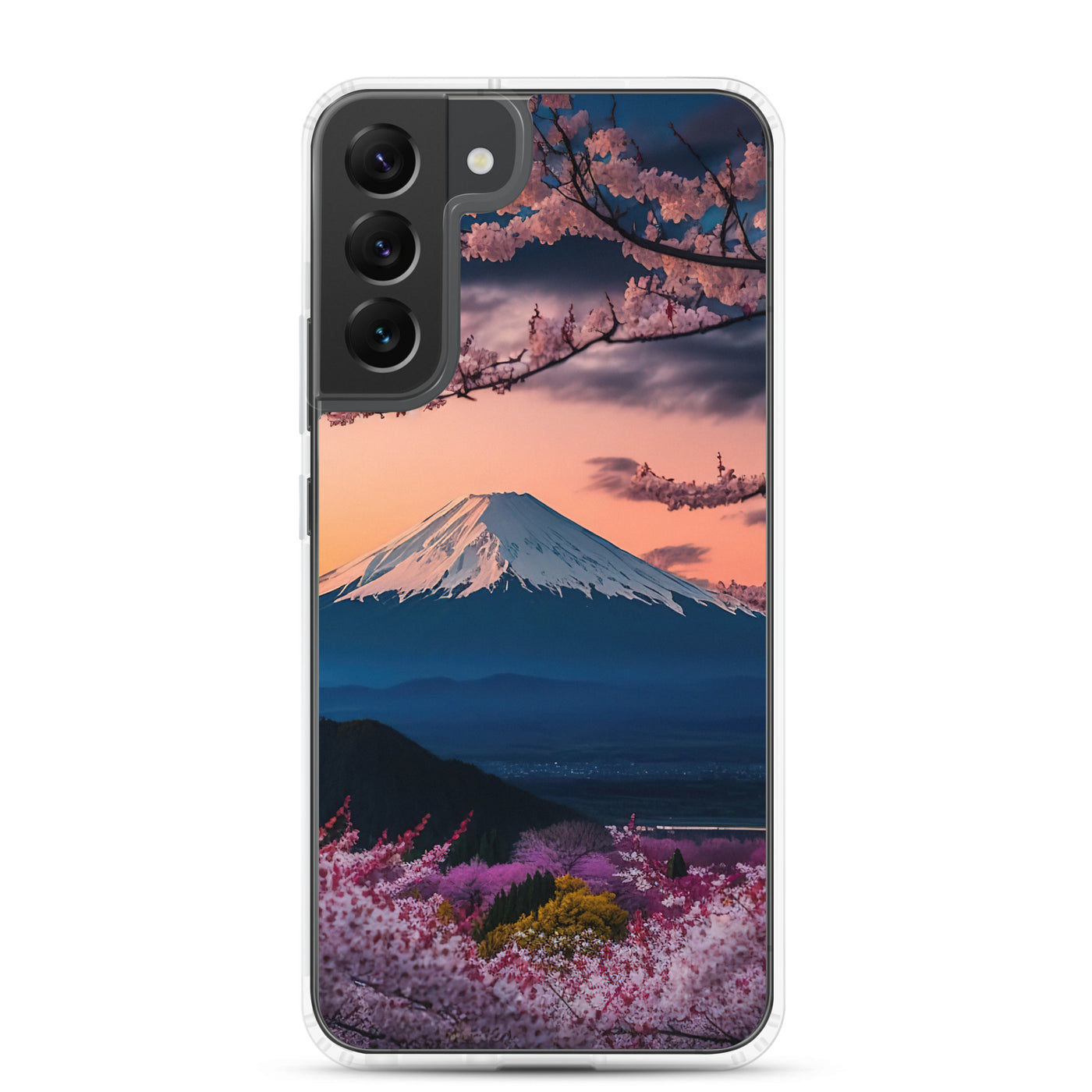 Berg - Pinke Bäume und Blumen - Samsung Schutzhülle (durchsichtig) berge xxx Samsung Galaxy S22 Plus