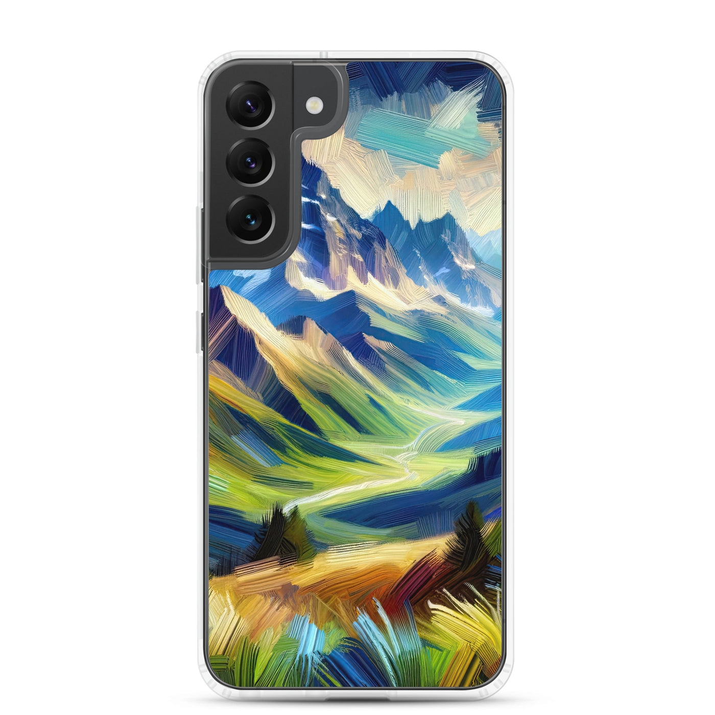 Impressionistische Alpen, lebendige Farbtupfer und Lichteffekte - Samsung Schutzhülle (durchsichtig) berge xxx yyy zzz Samsung Galaxy S22 Plus