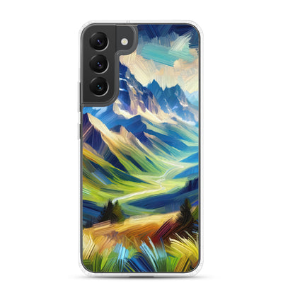 Impressionistische Alpen, lebendige Farbtupfer und Lichteffekte - Samsung Schutzhülle (durchsichtig) berge xxx yyy zzz Samsung Galaxy S22 Plus